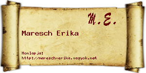 Maresch Erika névjegykártya